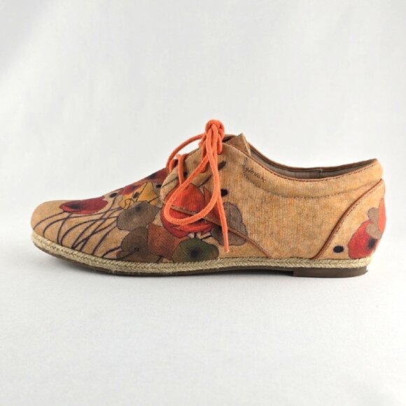 Icon Pumpkin Poppies by Novak Women's Printed Canvas Espadrille Sneaker Size 9.5 - Picture 4 of 13